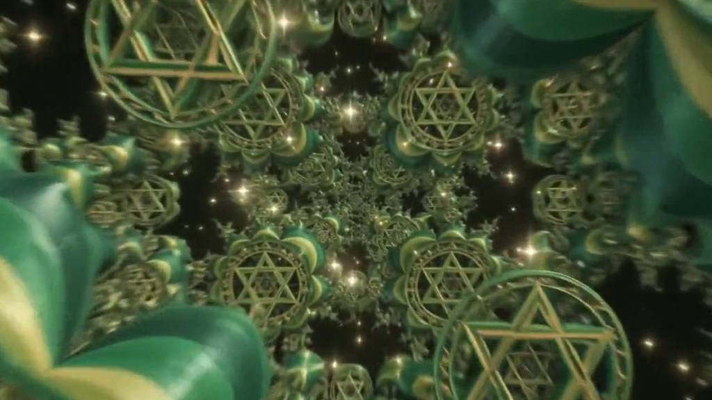 Emerald Shatkona - Living Mandelbulb + Sound of Wisdom (444 Hz)