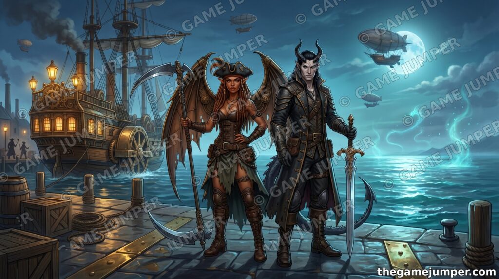 Era & Zael — At the Dock — Digital Art — Mer-World fantasy digital art by Game Jumper Fairy Shop