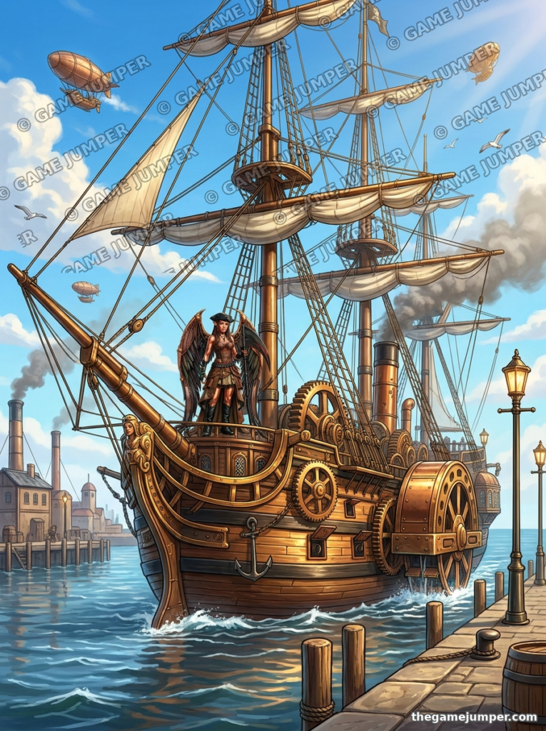 Harbor Departure — Digital Art — Game Jumper fantasy digital art