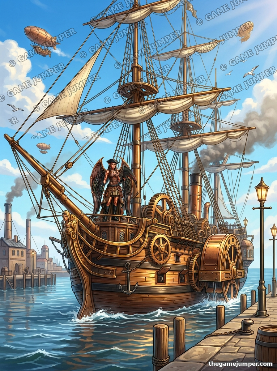 Harbor Departure — Digital Art — Game Jumper fantasy digital art
