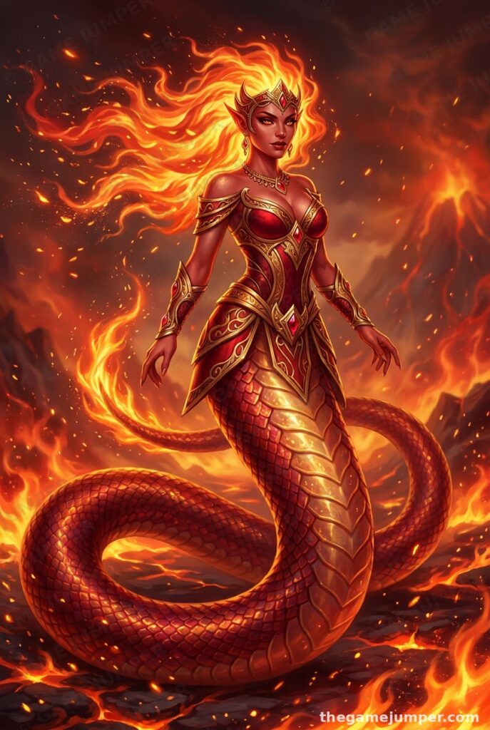 Fire Naga — Elemental Digital Art