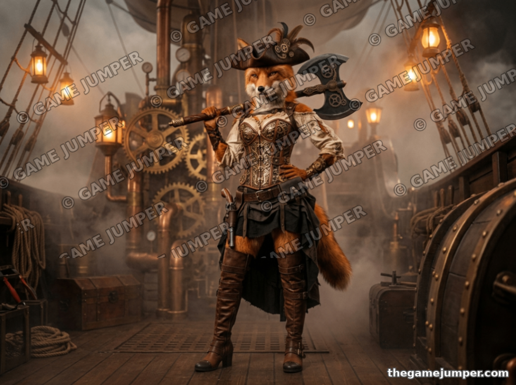 Vex the Fox — Digital Art — Steampunk Pirate Crew fantasy digital art by Game Jumper Fairy Shop