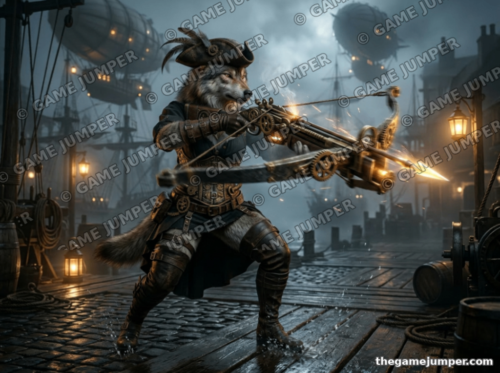 Ursic — Wolf Quartermaster — Digital Art — Steampunk Pirate Crew fantasy digital art by Game Jumper Fairy Shop
