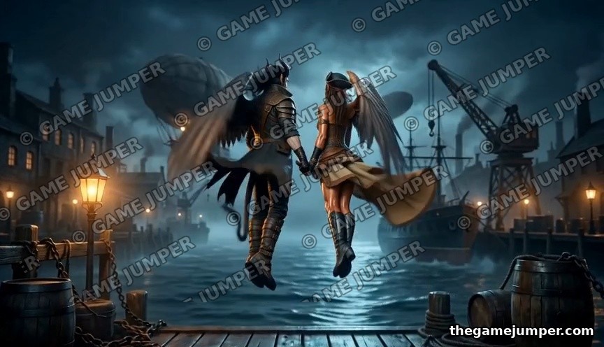 Wings Over the Harbor — Digital Art — Mer-World fantasy digital art by Game Jumper Fairy Shop