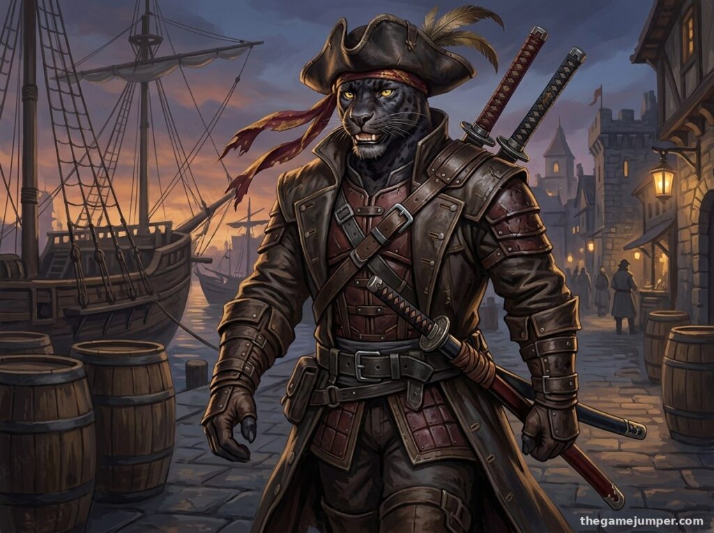 Winged and Anthropomorphic Pirates with Suns - Original Fantasy Art