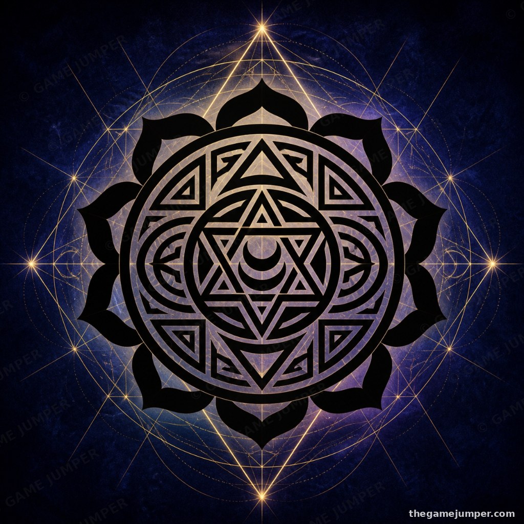 Indigo Cosmic Lotus - Sacred Geometry Sigil (Digital Art)